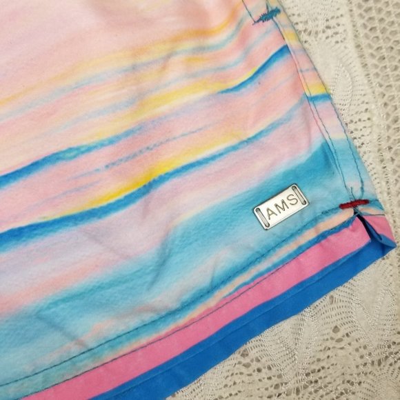 AMS Swimwear popsicle print swim shorts multi color size XG beach gym mesh liner - Picture 3 of 10